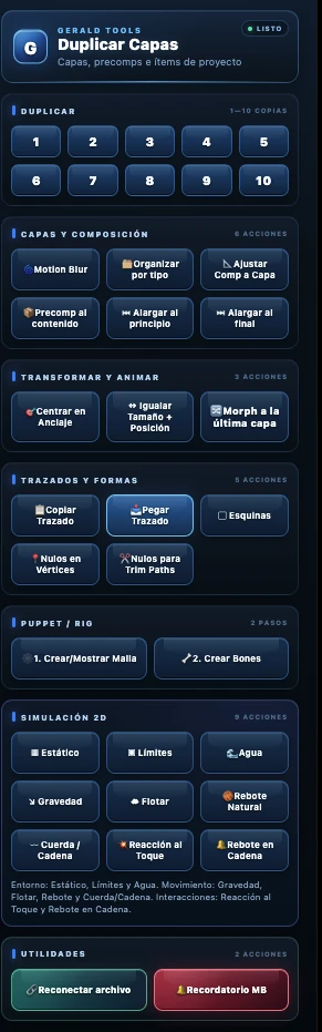 Panel de Duplicar Capas en After Effects