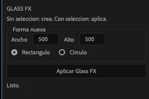 Panel de Glass FX en After Effects